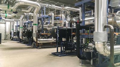 Installiertes Fernwärmesystem in Malmö, Schweden, mit vier GEA Wärmepumpen