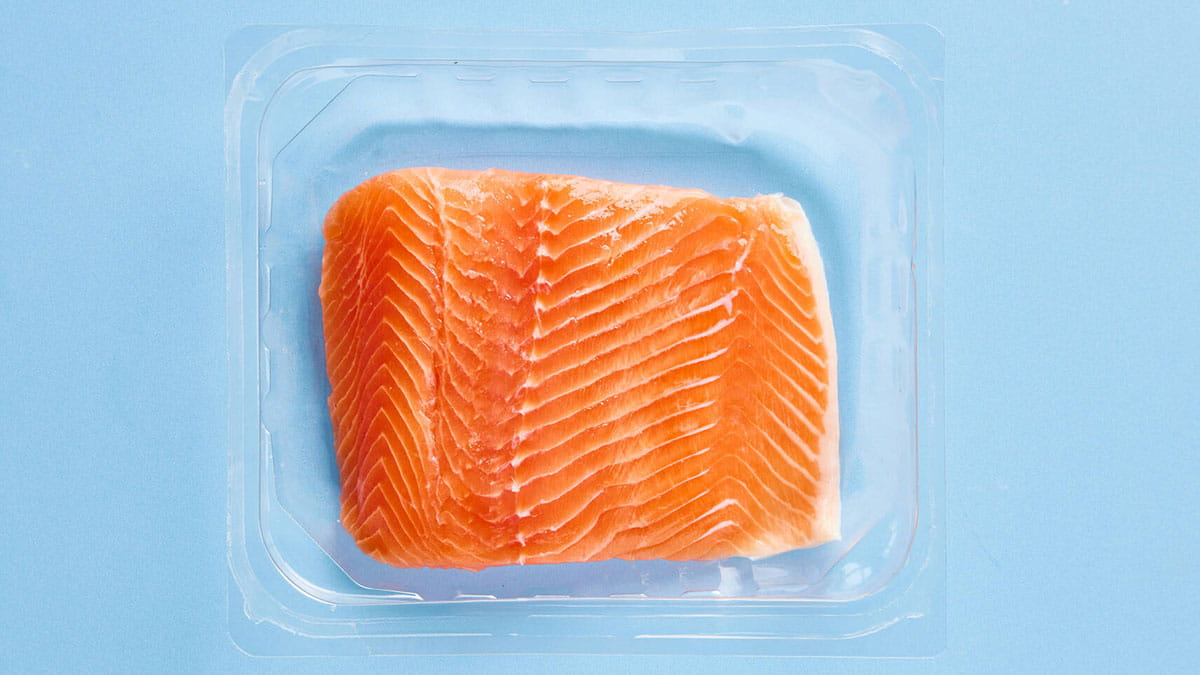 Seafood fresh salmon in MAP pack