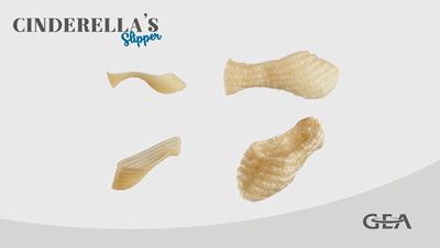 Overview of a ribbed Cinderella's slipper