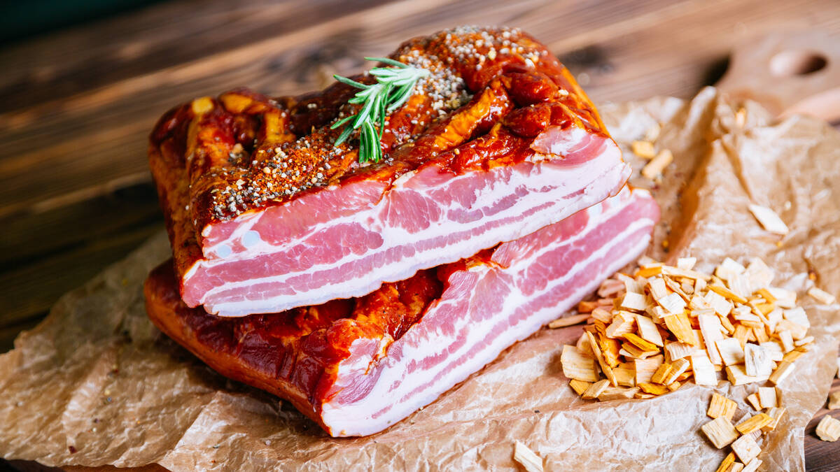 Smoked whole bacon