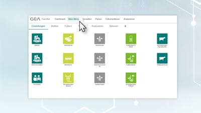 GEA DairyNet - Screen design / My Menu