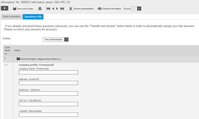 Übermitteln der Informationsanfrage
