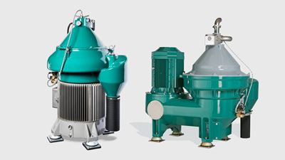 GEA marine Separator (links) und GEA OSE-Separator (rechts). Das GEA marine Upgrade Kit kann sowohl für die neue als auch für die bestehende Serie an GEA Separatoren für maritime Anwendungen eingesetzt werden.