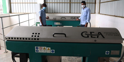 Installation mit zwei GEA biosolids Decanter pro 1500