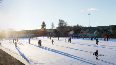 Strömvallen bandy/skating rink in Oskarström, Sweden