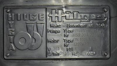 Zur Sonne Brauerei - älteste GEA Hilge HYGIA Pumpe