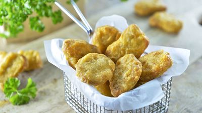 Tempura nuggets in basket