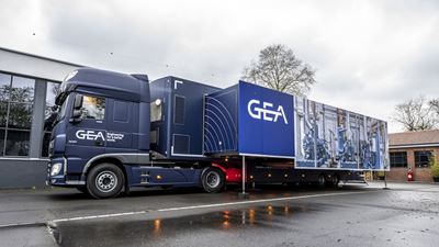 Der HRT Truck präsentiert präzise und fokussiert state-of-the-art-Lösungen von GEA Heating & Refrigeration Technologies. (Foto: GEA)