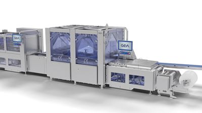 Bild 2: GEA’s neue Lösung im Bereich Robotik, GEA OptiRobot 6000, kombiniert höchsten Automatisierungsgrad, niedrigste Arbeitskosten und hohe Flexibilität. Quelle: GEA