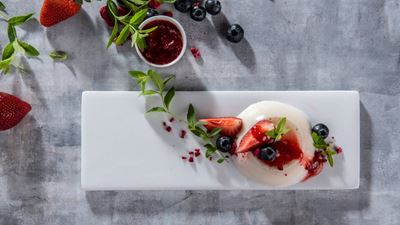 Abb. 3: New-Food-Kunde Imagindairy, Israel, stellt durch Präzisionsfermentation im neuen GEA-Technologiezentrum Milchproteine mit dem Geschmack, der Funktionalität, dem Mundgefühl und dem Nährwert von Milch her. Quelle: Panna Cotta, Imagindairy/ Ilya Melinkov