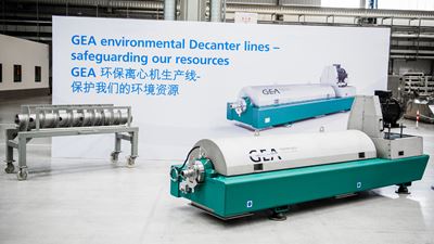 100. GEA environmental Decanter pro aus dem Werk Tianjin – Umwelttechnik von GEA für die Schlammbehandlung 