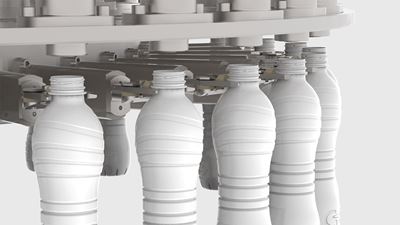 Detail of the Fillstar DX Aero filling module, targeting frequent product changeover applications and small batch production runs.