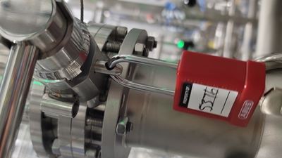 DISK LOCK at butterfly valve in a brewery