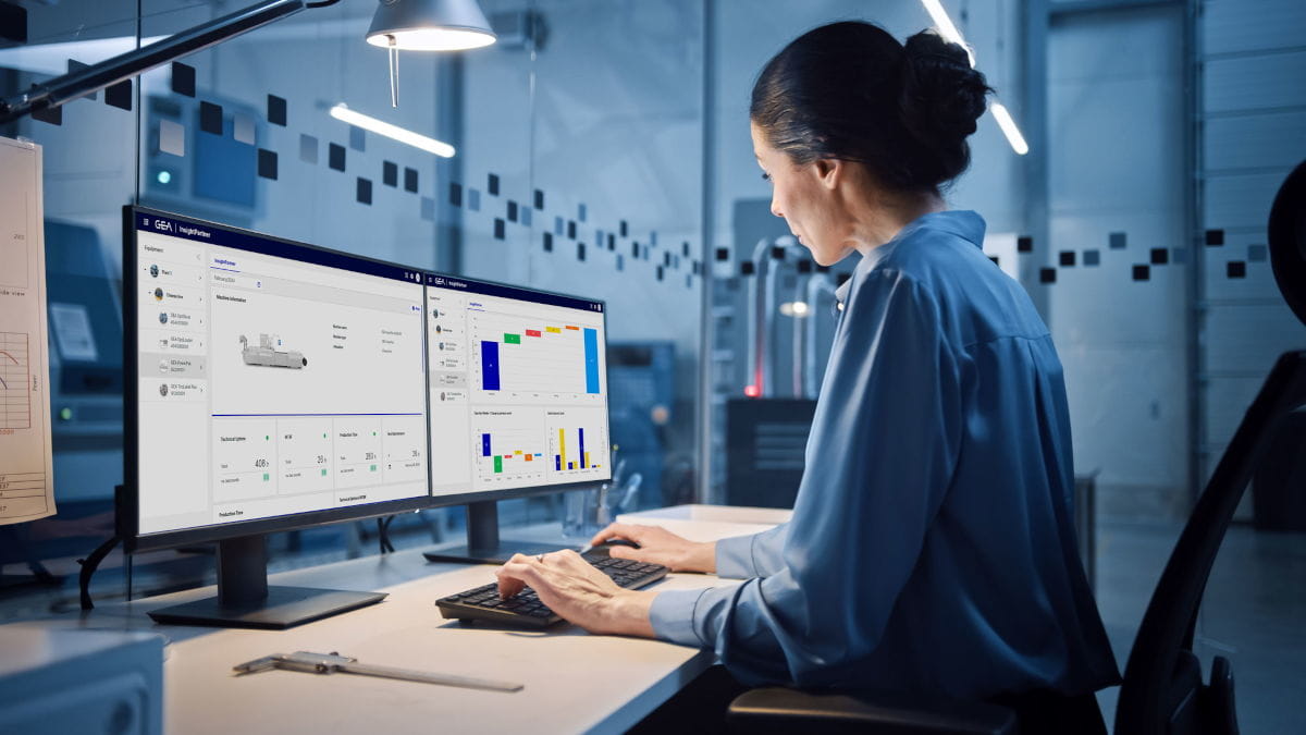 GEA InsightPartner helps food processors manage their production better. The cloud-based solution provides advanced analytics and comprehensive insights based on continuous data monitoring. It analyzes equipment performance and reveals unused potential and can increase the longevity of the assets. Source: GEA
