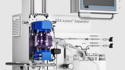 GEA kytero single-use separator with friction free breeze Drive