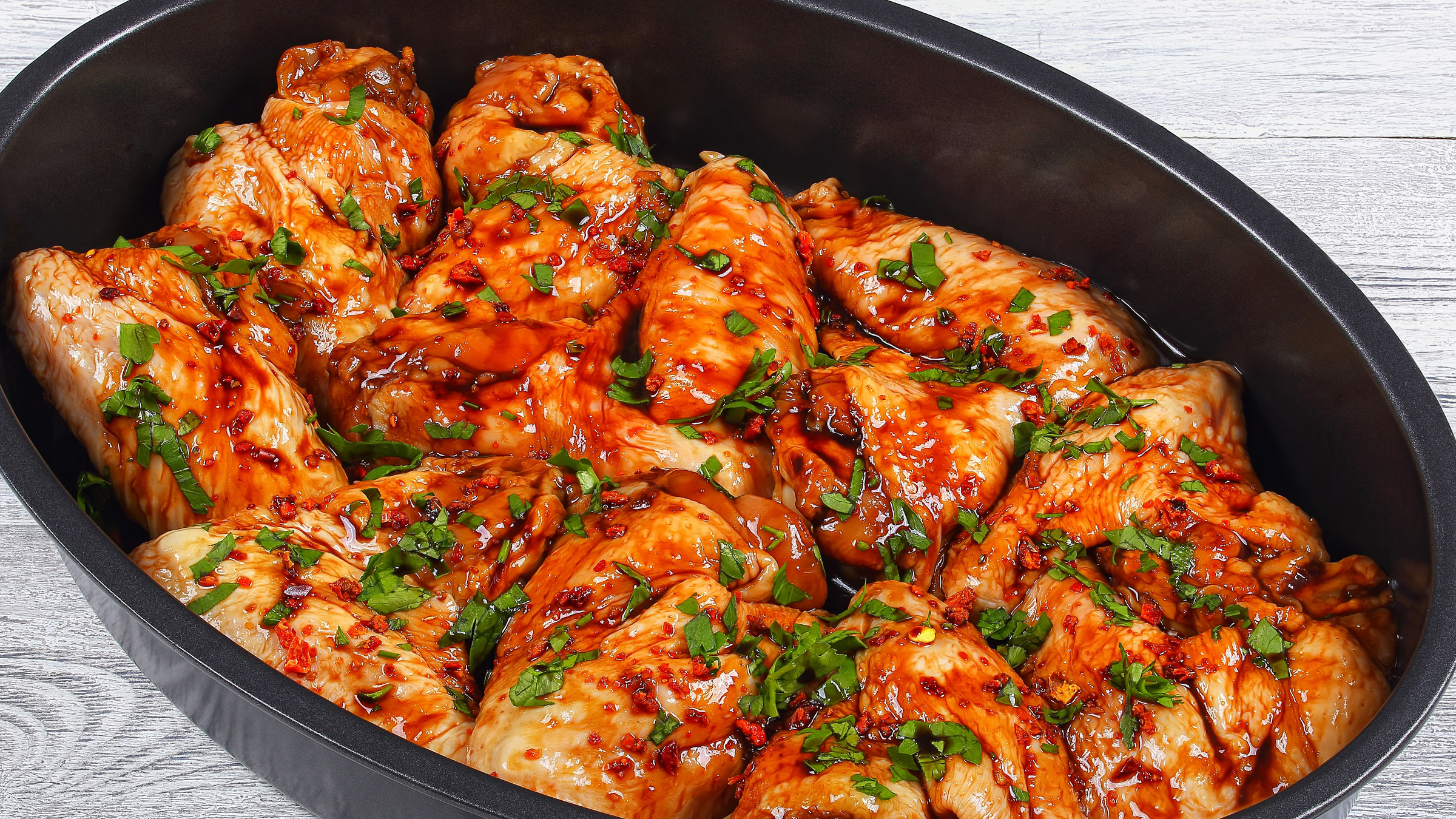 Fresh marinated wings