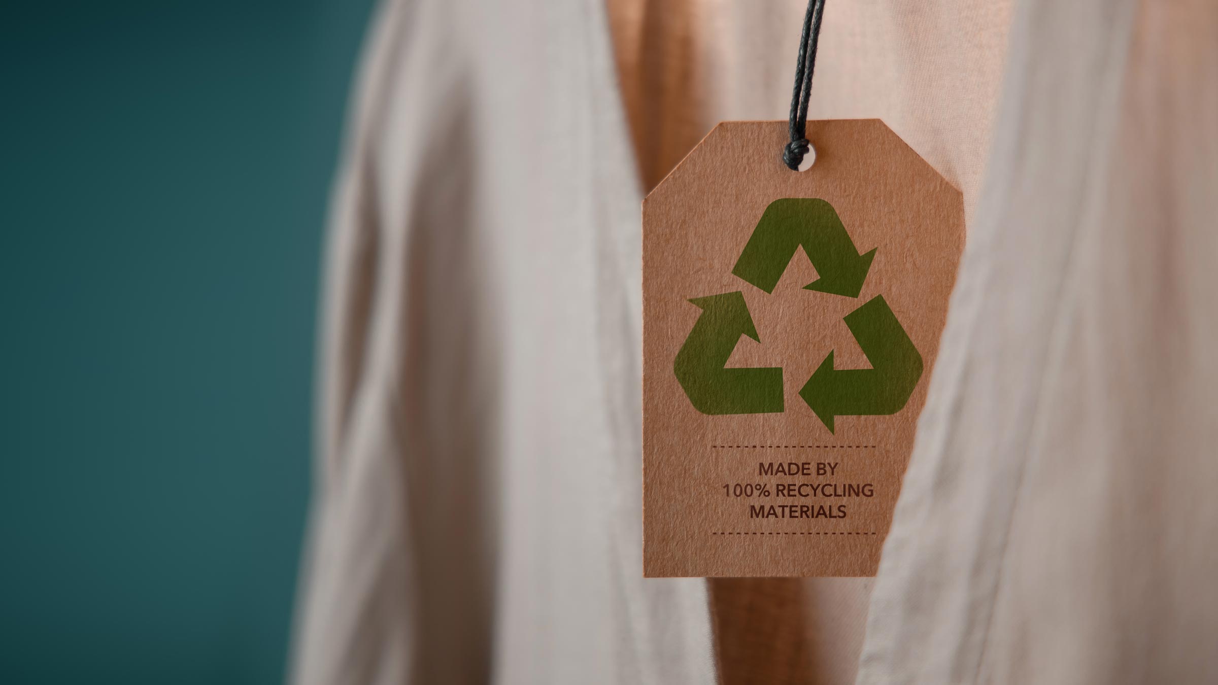 Recycled textil tag, recycled materials