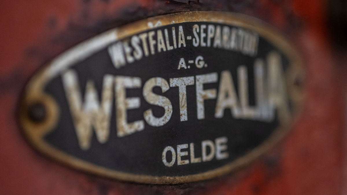 GEA Westfalia Separator – historisches Maschinenschild