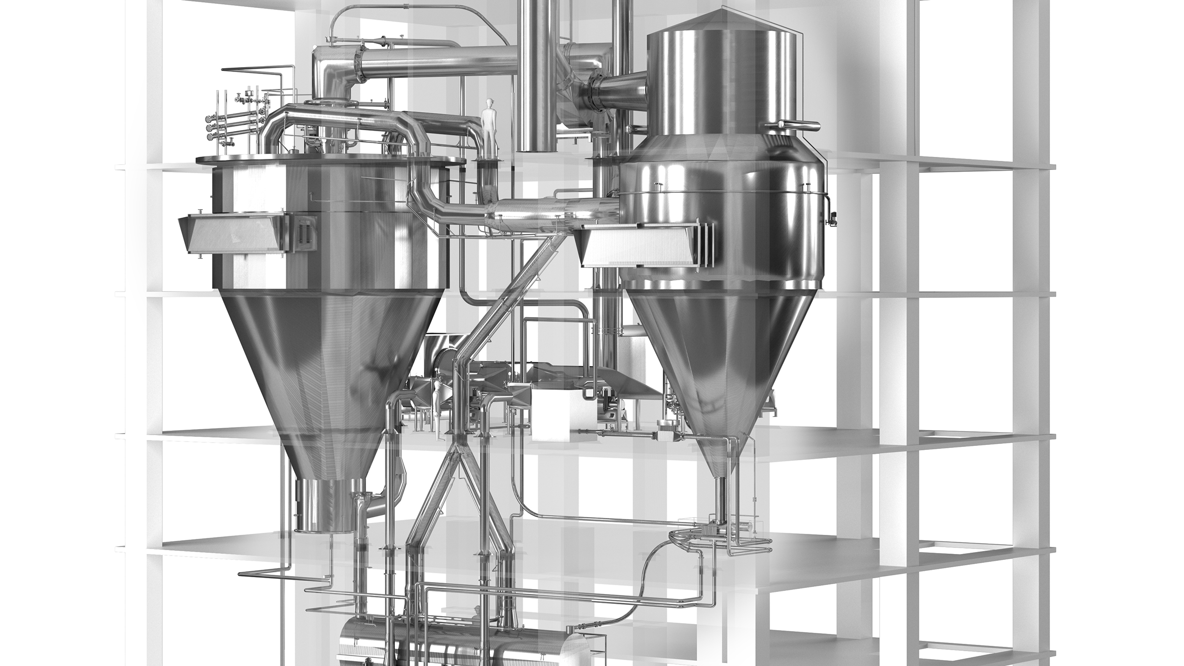 FSD spray fryer for instant coffee