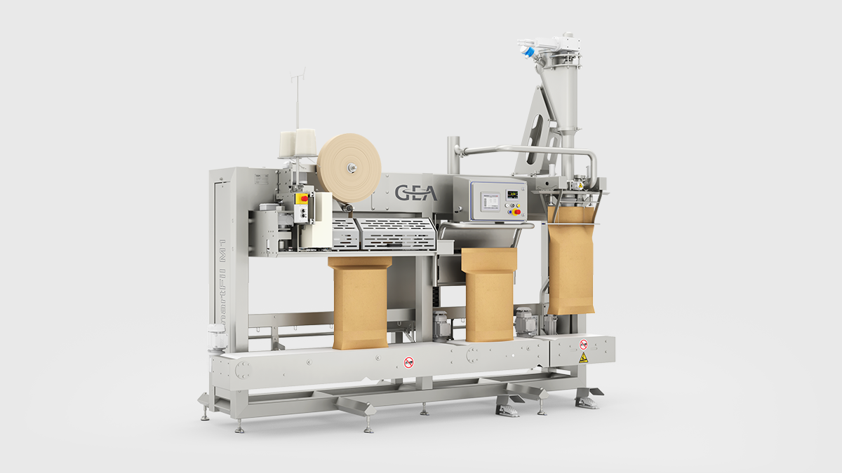 Bag filling with metering auger and bag closing with foldover sealer