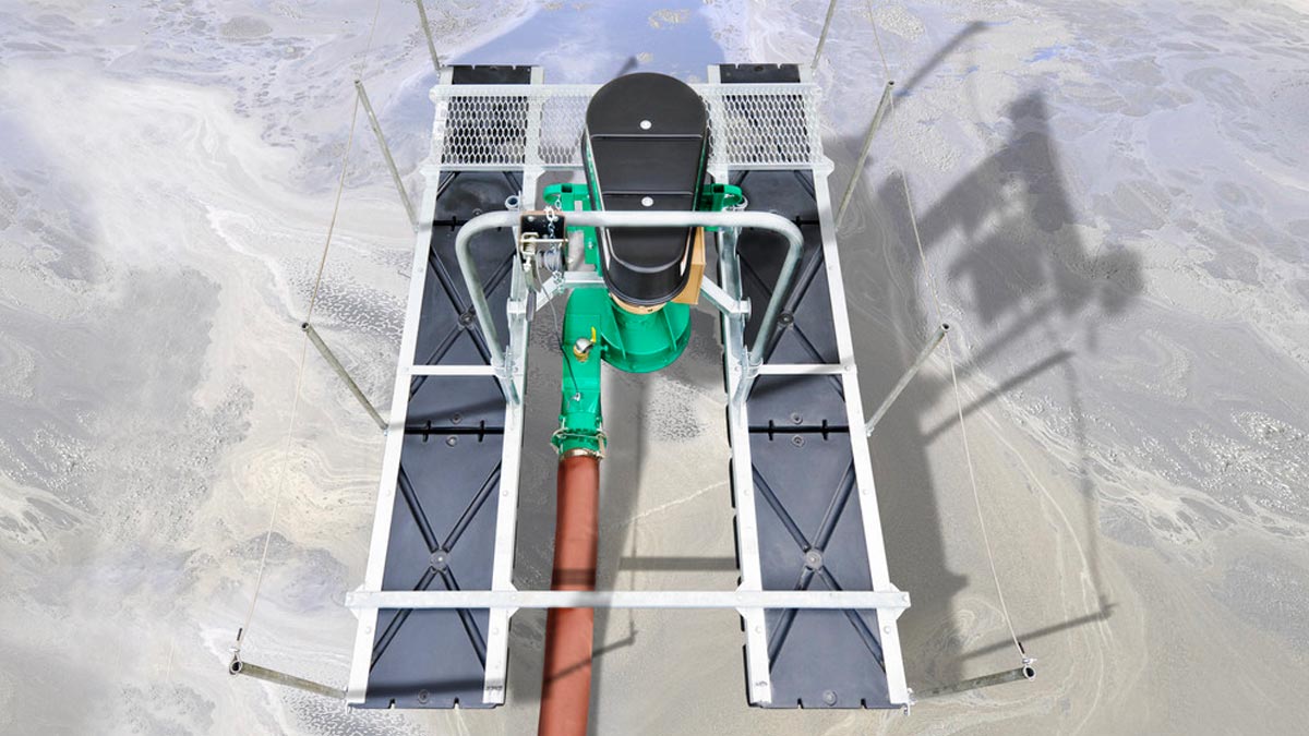 8-Inch Flush Pump on Pontoon