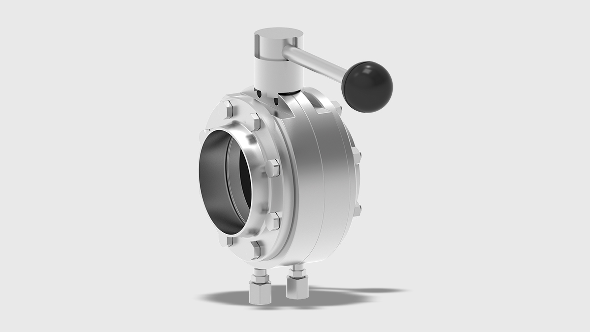 GEA Hygienic Leakage Butterfly Valve with manual actuator