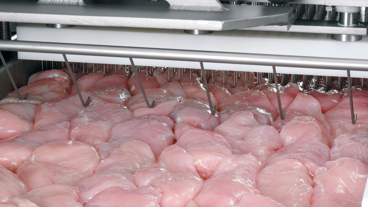 GEA AccuJector | Brine injector injecting chicken filets