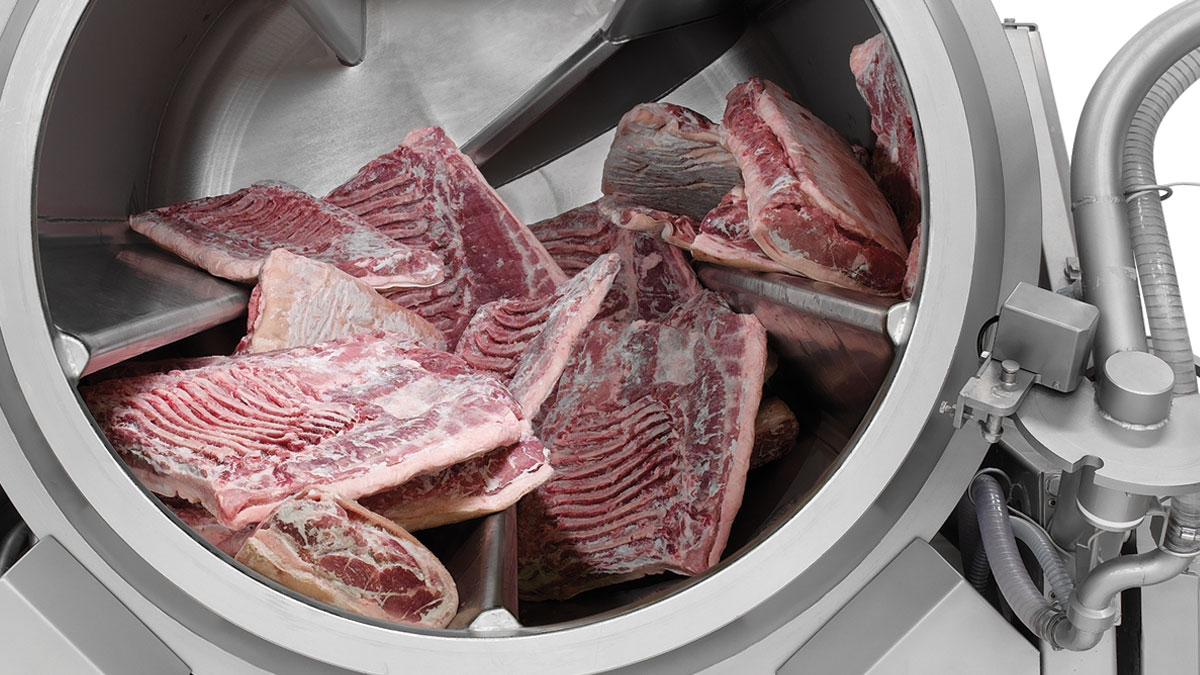 Industrial defrosting of pork bellies in GEA ColdSteam T
