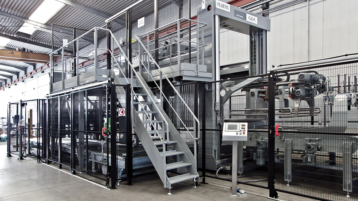 المنصة النقالة للتغذية بالمنتجات منخفضة المستوى Fluens بنظام تحميل رافع باليتات عمودي