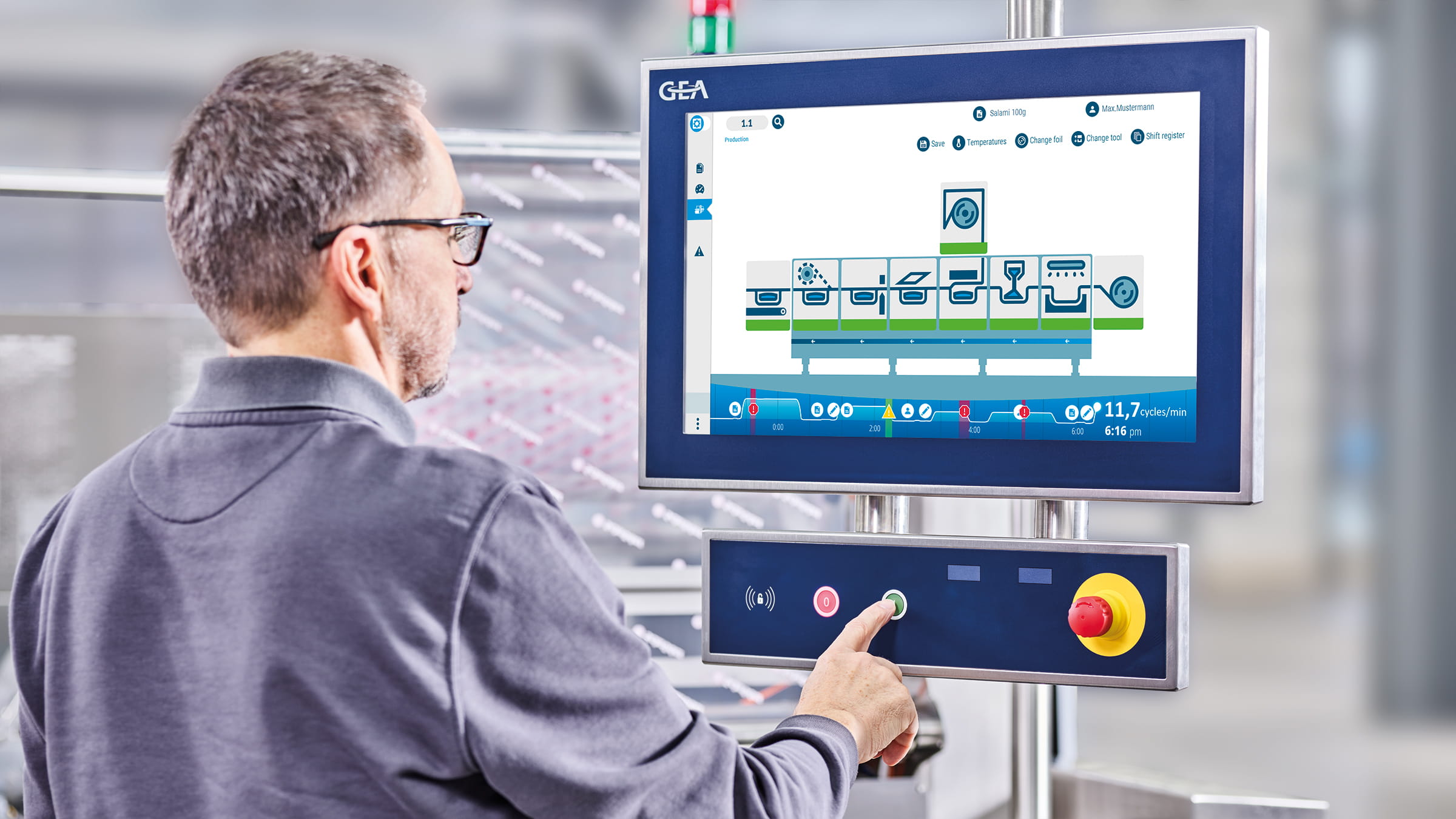 GEA SmartControl HMI for GEA PowerPak Thermoforming Packaging machine