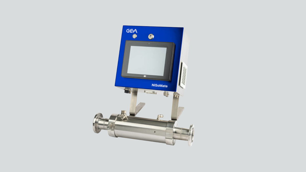 The GEA NiSoMate inline quality monitoring system measuring the homogenization effect and deriving physical product features such as density, change of composition, dilution. Source: GEA