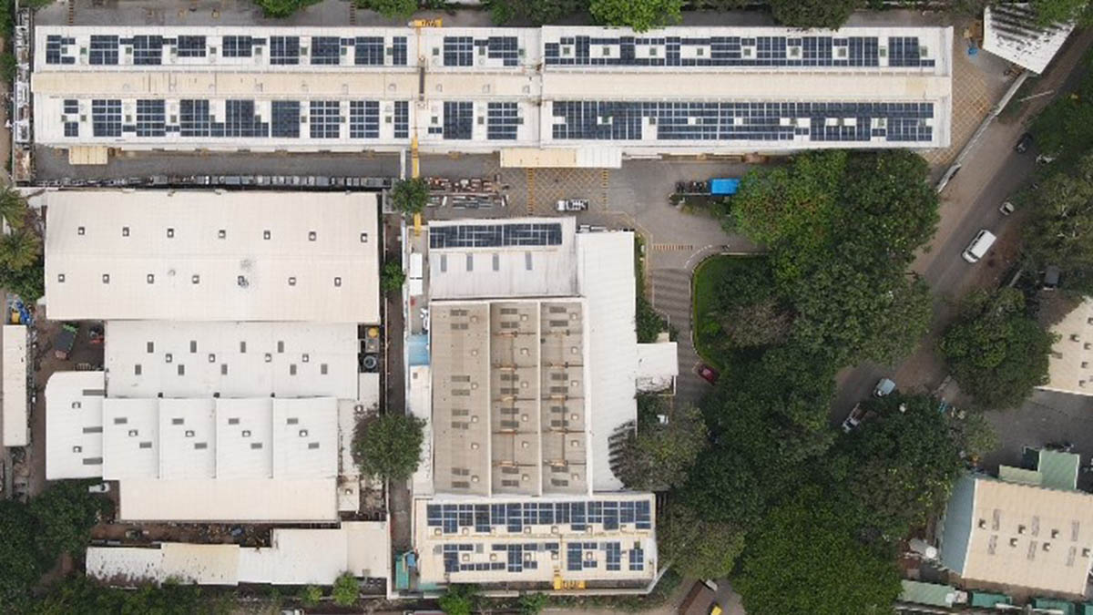 Solar installation at GEA site in Bengaluru, India.