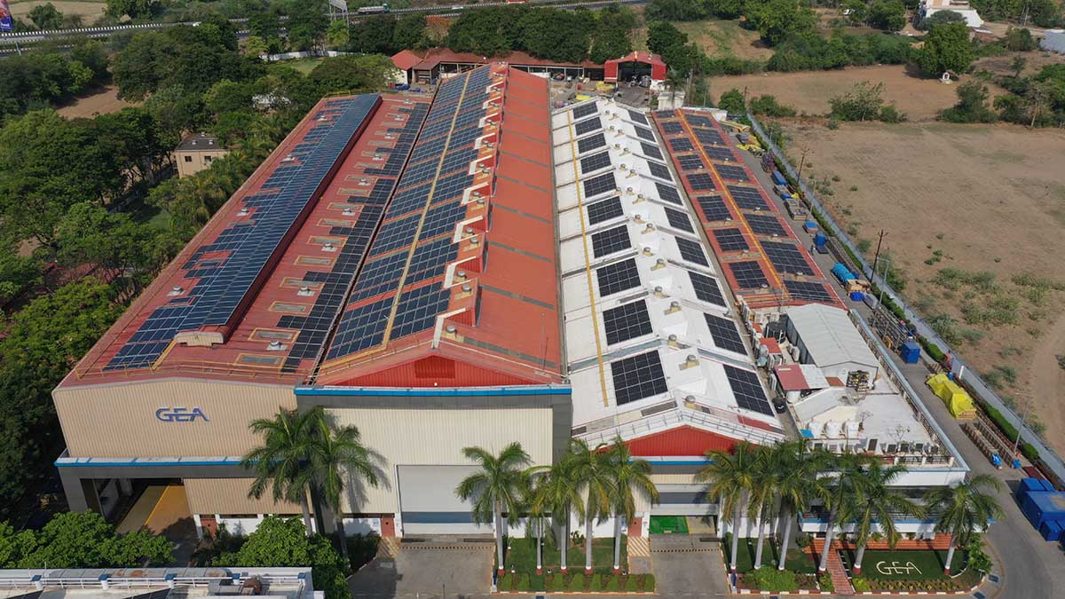 Solar installation at GEA site in Vadodara, India.